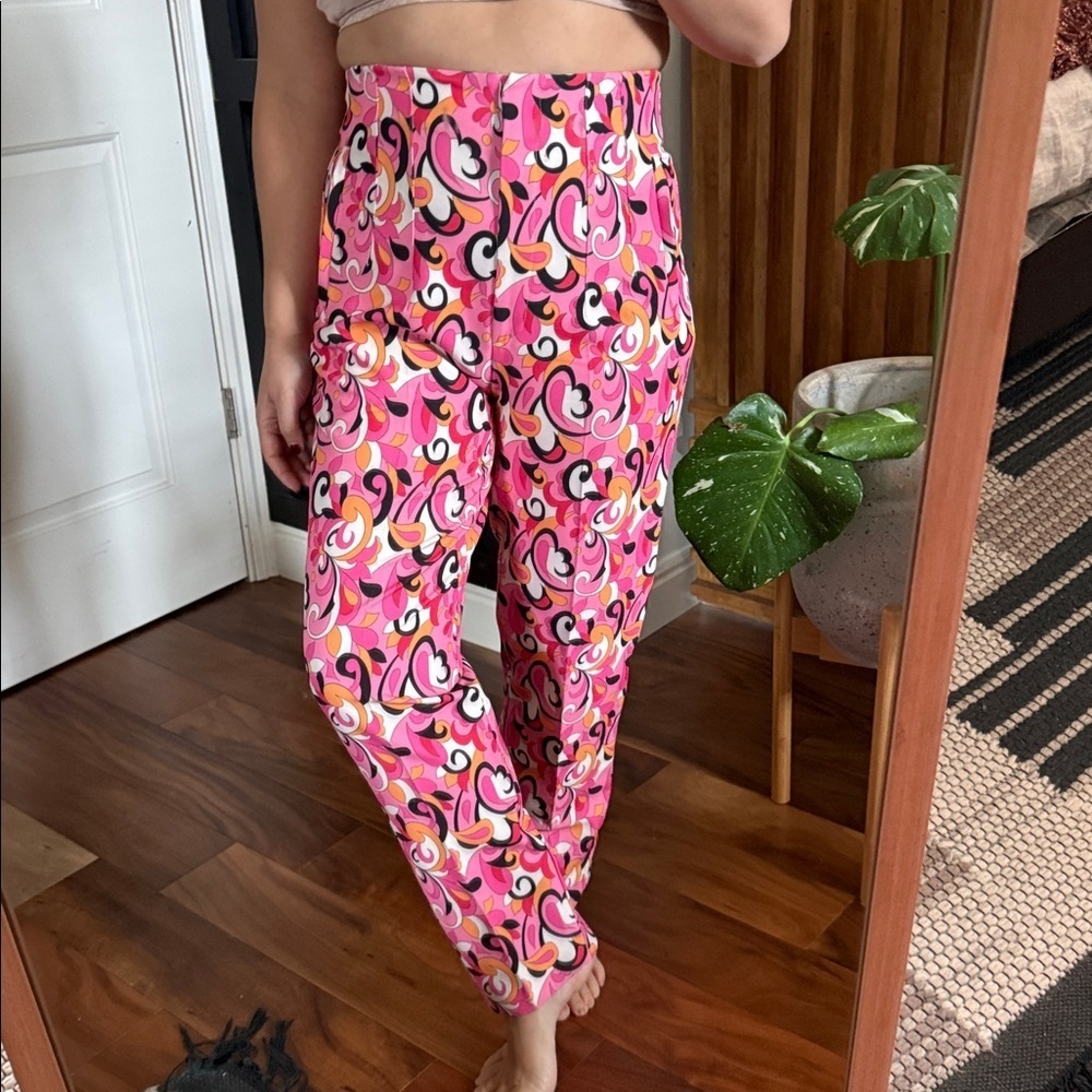 NWOT Zara Paisley Floral Straight Leg High Waist Pants in Multicolor. Size M - Picture 12 of 12